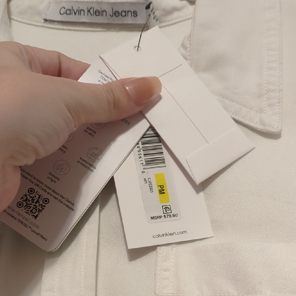 Calvin Klein Jeans white casual button-up collared long sleeve blouse 😉 - Picture 9 of 11